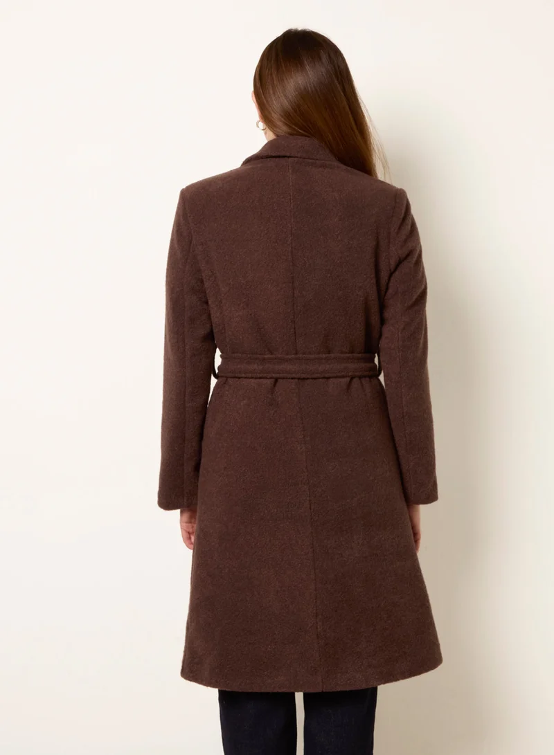 Blue Vanilla Belted Long Coat